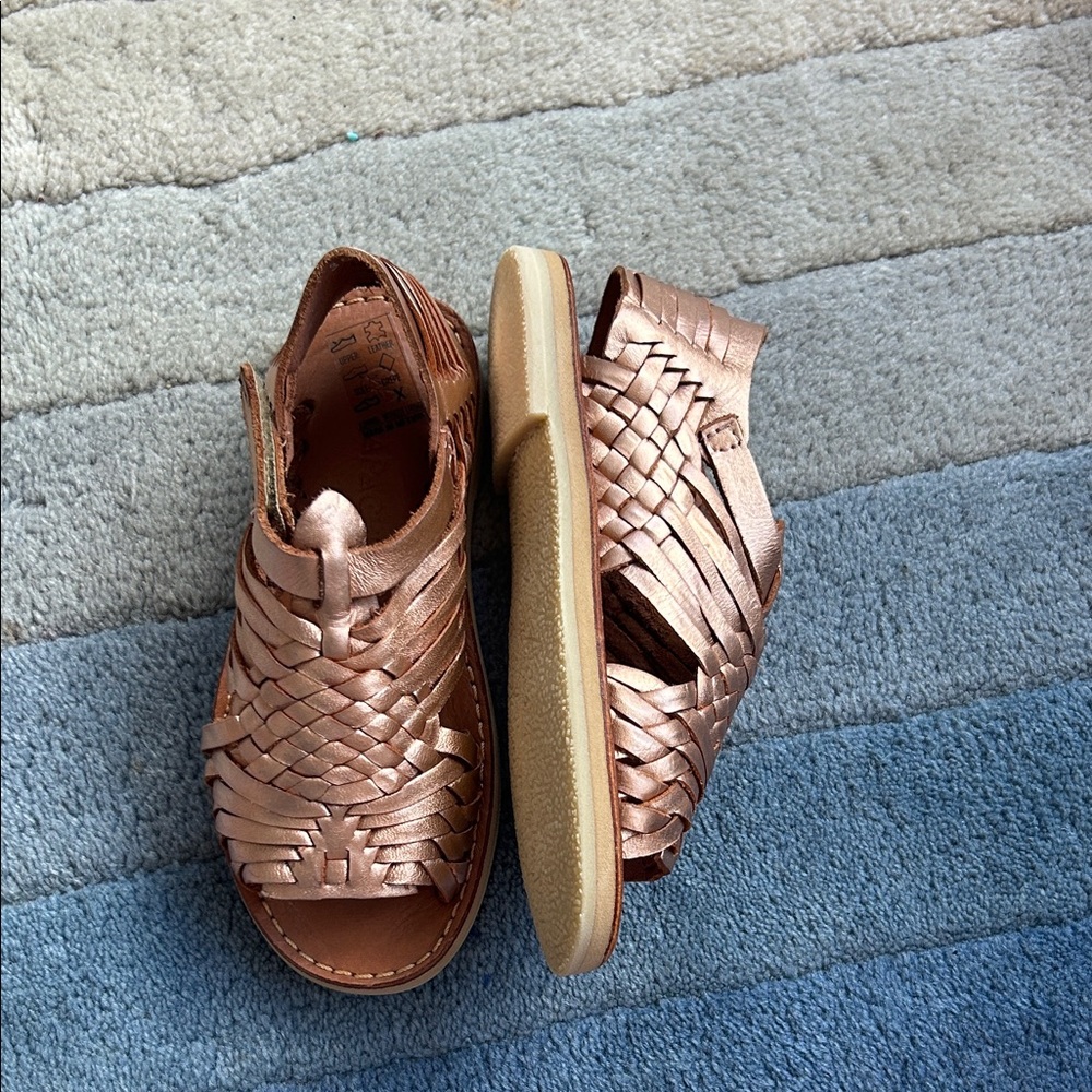 Children's Mexican hand made Woven Sandals in Bronze by Mapache